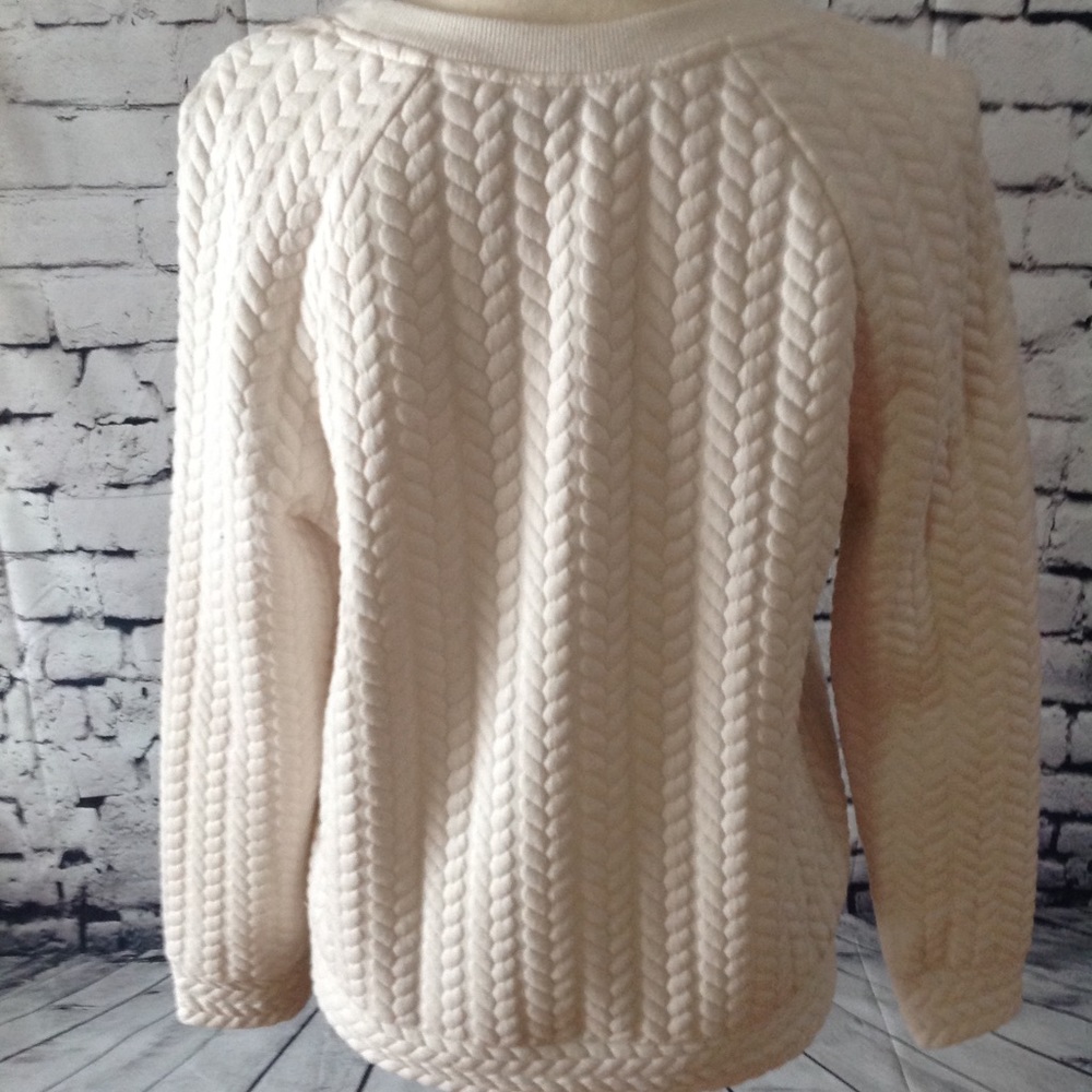 LOFT quilted sweatshirt/sweater, petite medium - Picture 3 of 6